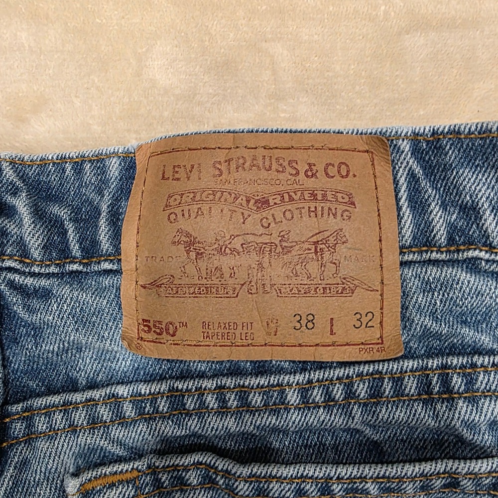 Vintage Levis 550 Jeans Mens 36x31.5 Actual (Tag 38x32) Made In USA Blue 90s - Picture 11 of 12